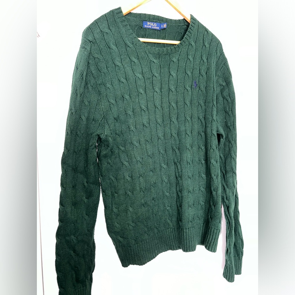 Polo Ralph Lauren cable-knit crewneck sweater (Forrest Green) Mens size L